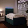 vidaXL Cama boxspring com colch&atilde;o 120x190 cm veludo verde-escuro