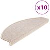 vidaXL Tapetes de escada 10 pe&ccedil;as 65x24x4 cm cinza-claro semicircular grande