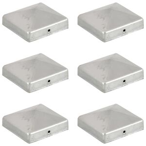 vidaXL Tampas piramidais postes veda&ccedil;&atilde;o 6pcs metal galvanizado 81x81mm
