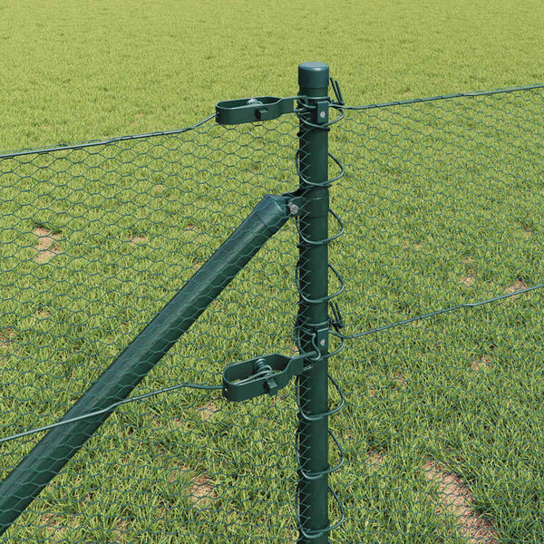 vidaXL Poste de Cerca Verde 25 x 0,6 m (malha de 13 mm) A&ccedil;o e PVC