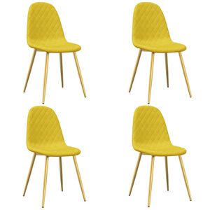 vidaXL Cadeiras de jantar 4 pcs veludo amarelo mostarda