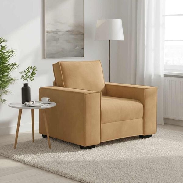 vidaXL Poltrona 100x78x84 cm veludo castanho