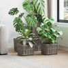 vidaXL Cesta de Plantas com armazenamento 3 pcs Cinzeto Rattan Kubu