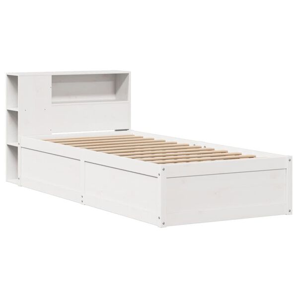 vidaXL Cama sem colch&atilde;o 90x200 cm madeira de pinho maci&ccedil;a branco