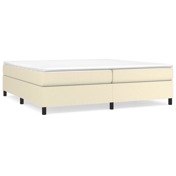 vidaXL Cama com molas/colch&atilde;o 200x200 cm couro artificial cor creme