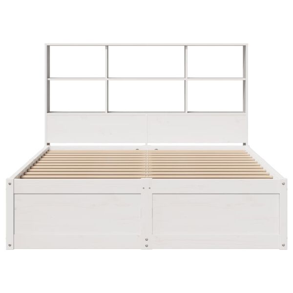 vidaXL Cama sem colch&atilde;o 140x190 cm madeira de pinho maci&ccedil;a branco