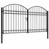 vidaXL Port&atilde;o de cerca ASSEN Porta dupla com topo arqueado em a&ccedil;o 300x175 cm