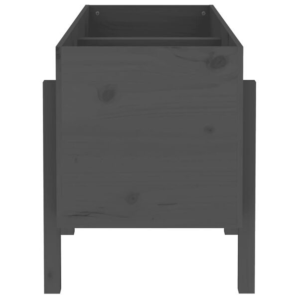 vidaXL Canteiro elevado de jardim 121x50x57 cm pinho maciço cinzento