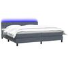 vidaXL Cama box spring c/ colch&atilde;o e LED 180x210 cm veludo cinzento-escuro