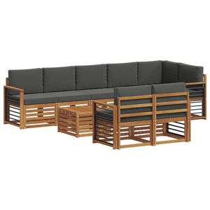 vidaXL Conjunto de Sof&aacute;s para Exterior 9 unid. Natural e Antracite