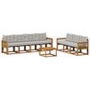 vidaXL Conjunto de Sof&aacute;s para Exterior 8 pcs Natural e Cinzento-Claro