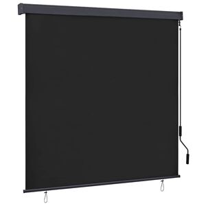 vidaXL Estores de rolo Riscas Antracite 180 x 250 cm Tecido e Alum&iacute;nio