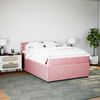 vidaXL Cama com molas/colch&atilde;o 140x190 cm veludo rosa