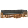 vidaXL Conjunto de Sof&aacute;s para Exterior 6 unid. Natural e Antracite