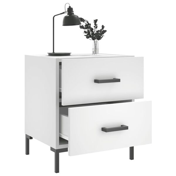 vidaXL Mesa de cabeceira 40x35x47,5 cm derivados de madeira branco