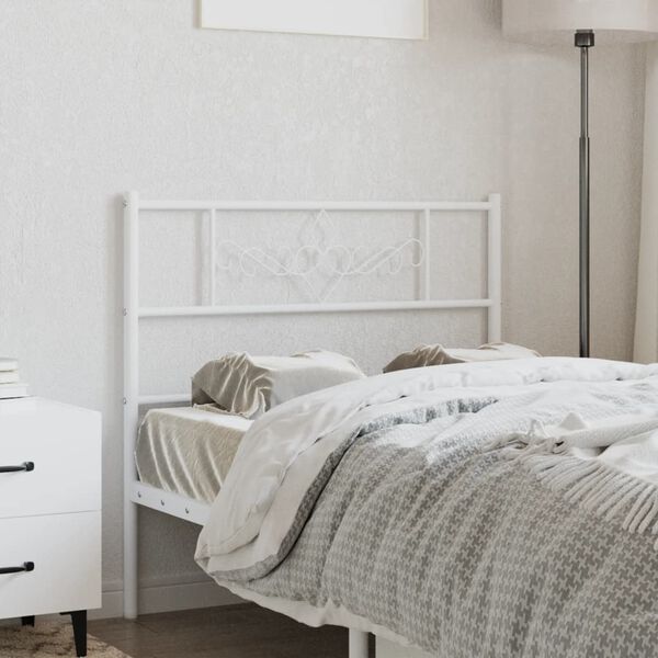 vidaXL Cabeceira de cama 80 cm metal branco