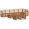 vidaXL Conjunto de Sof&aacute;s para Exterior 9 unid. Natural Poli&eacute;ster