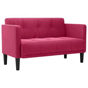 vidaXL Sof&aacute;-luvas 111 cm veludo vermelho tinto