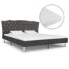 vidaXL Cama com colch&atilde;o 180x200 cm tecido cinzento-escuro
