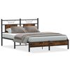 vidaXL Estrutura de cama s/ colch&atilde;o derivados madeira carvalho fumado