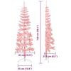 vidaXL Meia árvore de Natal fina com suporte 150 cm rosa