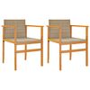 vidaXL Cadeiras de jardim c/ almofad&otilde;es 2 pcs vime PE/madeira bege