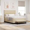 vidaXL Cama Box com colch&atilde;o com cabeceira Creme 160 x 200 cm tecido