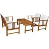 vidaXL 4 pcs conjunto lounge de jardim c/ almofad&otilde;es ac&aacute;cia maci&ccedil;a