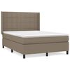 vidaXL Cama com molas/colch&atilde;o 140x190 cm tecido castanho-acinzentado