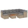 vidaXL 10 pcs conjunto de sof&aacute;s p/ jardim com almofad&otilde;es vime PE bege