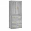 vidaXL Arm&aacute;rio alto 69,5x34x180 cm derivados de madeira sonoma cinza