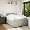 vidaXL Cama boxspring c/ colch&atilde;o 120x200 cm veludo cinzento-claro