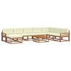 vidaXL Conjunto de Sof&aacute;s para Exterior 9 pcs Natural e Creme