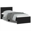 vidaXL Estrutura de cama c/ cabeceira 90x190 cm deriv. madeira preto