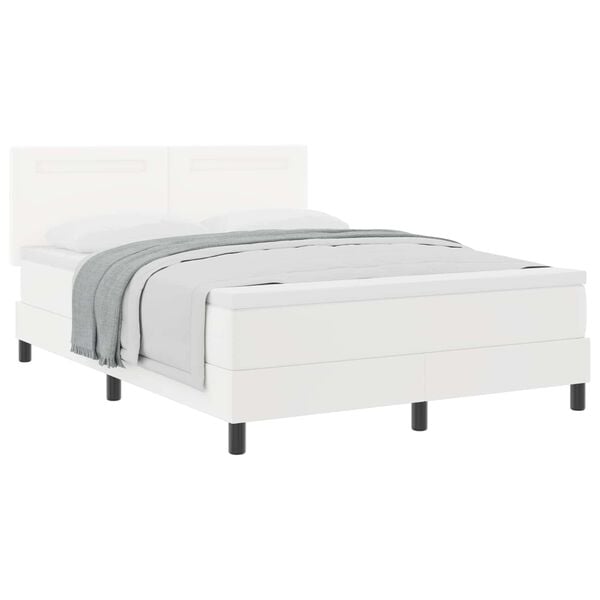 vidaXL Cama Box com colch&atilde;o Branco 160 x 200 cm Couro sint&eacute;tico