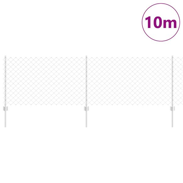 vidaXL Cerca com Poste Prateado 0,8 x 10 m A&ccedil;o