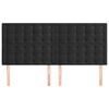 vidaXL Cabeceira Preta 200x5x118/128 cm Veludo