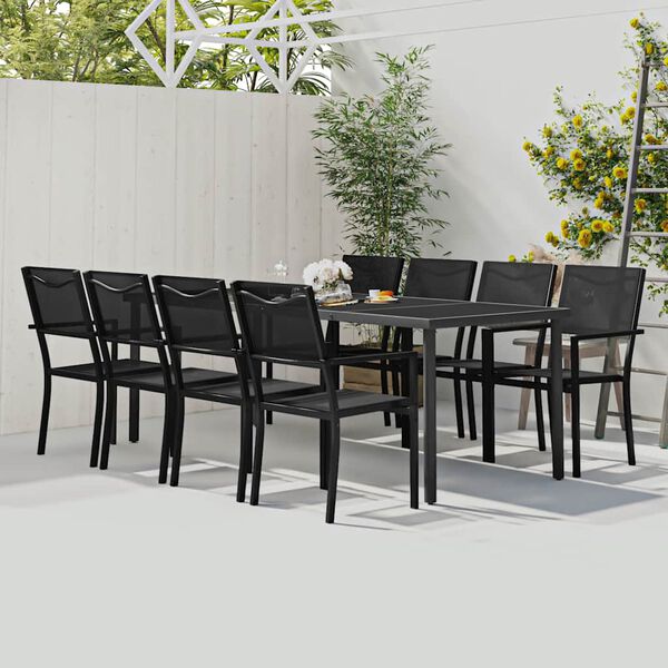 vidaXL 9 pcs conjunto de jantar para exterior a&ccedil;o