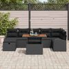 vidaXL Conjunto de Sof&aacute; de Jardim 8 pcs Preto Rattan Sint&eacute;tico