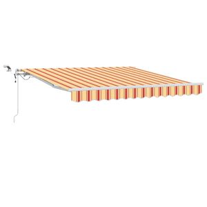 vidaXL Toldo retr&aacute;til Amarelo e Laranja 350 x 250 cm Poli&eacute;ster