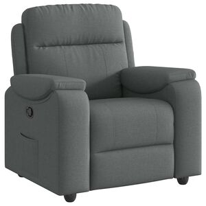 vidaXL Poltrona reclin&aacute;vel tecido cinzento-escuro