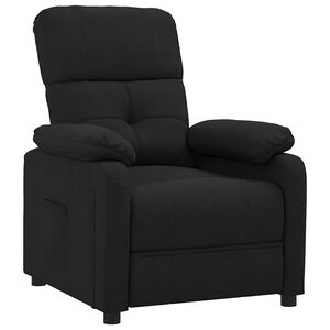vidaXL Poltrona reclin&aacute;vel tecido preto