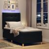 vidaXL Cama Box com fitas LED com cabeceira Preto 80 x 200 cm tecido