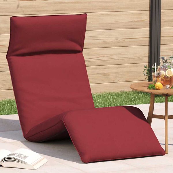 vidaXL Espregui&ccedil;adeira dobr&aacute;vel 175x54x8,5 cm vermelho tinto