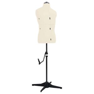 vidaXL Manequim masculino ajust&aacute;vel tamanho 37-45 cor creme