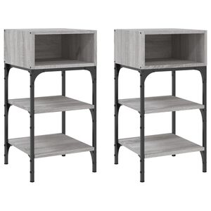 vidaXL Mesas cabeceira 2pcs 35x34,5x70 cm deriv.madeira cinza sonoma