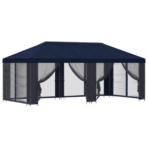 vidaXL Gazebo de Jardim com Laterais 6 x 3 m Azul Poli&eacute;ster e A&ccedil;o