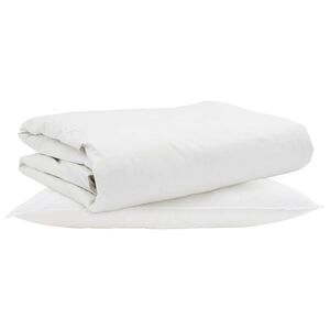 vidaXL Edredom de Ver&atilde;o Simples 2 pcs Branco Pena de ganso