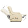 vidaXL Poltrona de massagens elevat&oacute;ria couro artificial cor creme