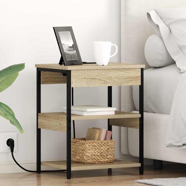 vidaXL Arm&aacute;rio de Cabeceira 2 pcs Carvalho Sonoma 41 x 31 x 51 cm